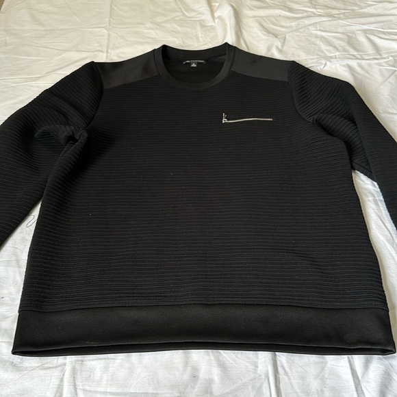 INC international concepts black ribbed pullover with zipper detail  XL - Picture 2 of 6